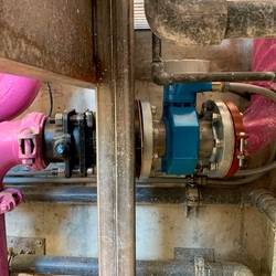 A Promag W with 0 x DN full bore design installed in a confined space
